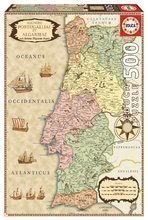 Puzzle historická mapa Portugalska Educa 500 dielov a Fix lepidlo od 11 rokov