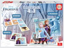 Superpack 4în1 Frozen 2 Disney Educa puzzle domino și pexeso de la 3 ani