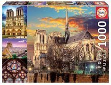Puzzle Notre Dame Collage Educa cu 1000 piese şi lipici Fix de la 11 ani