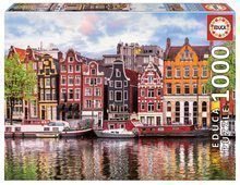 Puzzle Dancing Houses Amsterdam Educa cu 1000 piese şi lipici Fix de la 11 ani