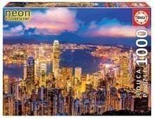 Neónové puzzle Hong Kong Skyline Educa 1000 dielov a Fix lepidlo od 11 rokov