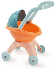 Cărucior adânc Baby Pram Vert Azur Écoiffier pentru păpușă de 30 cm de la 18 luni