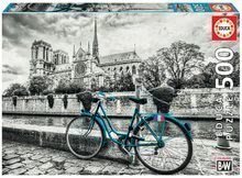 Puzzle Bike near Notre dame Black&White Educa 500 piese și lipici Fix de la 11 ani