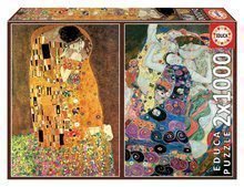 Puzzle El Beso  La Virgen Gustav Klimt Educa 2x1000 piese și lipici fix de la 11 ani