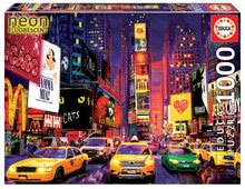 Puzzle Time Square, New York Neon Educa 1000 piese și lipici Fix