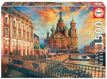 Puzzle Saint Petersburg Educa 1500 piese și lipici Fix de la 11 ani