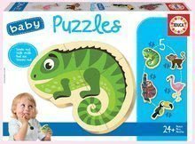 Puzzle pre najmenších Baby 5 Educa - Tropické exotické zvieratká od 24 mes