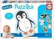 Puzzle pre najmenších Baby 5 Educa - Zvieratká Severného pólu od 24 mes