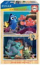 Dřevěné puzzle Pixar Disney Educa 2 x 25 dílků