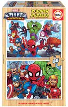 Dřevěné puzzle Marvel Super Heroe Adventures Educa 2 x 25 dílků