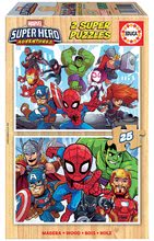 Dřevěné puzzle Marvel Super Heroe Adventures Educa 2 x 25 dílků