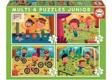 Puzzle Multi 4 Junior Sport Educa 20-40-60-80 piese de la 4 ani