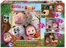 Puzzle Masha and the Bear Progressive 4v1 Educa 12-16-20-25 dielov