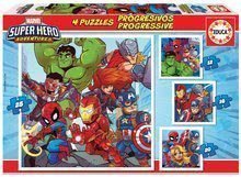 Puzzle Marvel Super Heroe Adventures Progressive 4în1 Educa 12-16-20-25 piese