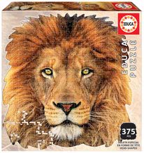 Puzzle Lion face shape Educa 375 piese și lipici Fix