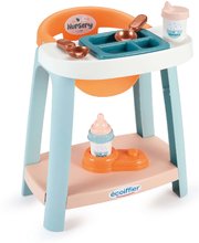 Scaun de masă Baby High Chair Vert Azur Écoiffier cu accesorii pentru păpușă de 30 cm de la 18 luni ECO876