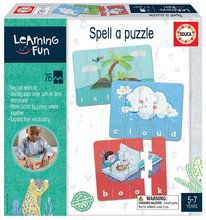 Joc educativ pentru cei mici Spell a Puzzle Educa Învățăm cuvinte în limba engleză cu imagini 76 piese de la 5 ani