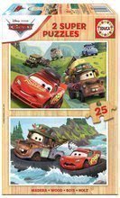 Dřevěné puzzle Cars 3 Educa 2 x 25 dílků od 4 let