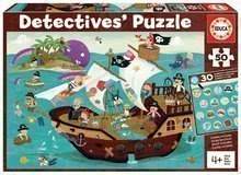 Puzzle pirátska loď Detectives Pirates Boat Educa hľadaj 30 predmetov 50 dielne od 4 rokov