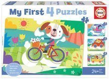 Puzzle pre najmenších My Vehicles Progressive Educa autíčka so zviertkami 5-6-7-8 dielov od 24 m EDU18898