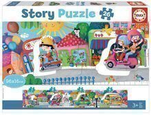 Puzzle pentru cei mici Story Vehicles in the City Educa povestea călătorim prin oraș 26 piese