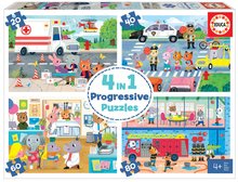 Puzzle hrdinové Heroes to the Rescue Progressive Educa zvířátka v akci 20-40-60-80 dílčích od 4 let