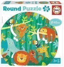 Puzzle legkisebbeknek kerek The Jungle Round Educa állatok a dzsungelben 28 darabos 48 cm átmérővel 3 évtől EDU18906