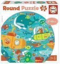 Puzzle pre najmenších okrúhle Under the Sea Round Educa zvieratká v mori 28 dielov 48 cm priemer