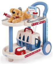 Veterinársky vozík s plyšovým psíkom Veterinary Trolley Écoiffier s boxom 14 doplnkov od 18 mes