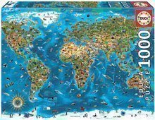 Puzzle Wonders of the World Educa 1000 dielov a Fix lepidlo v balení od 11 rokov