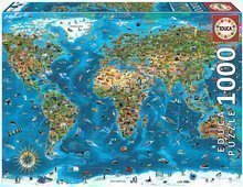 Puzzle Wonders of the World Educa 1000 piese și lipici Fix de la 11 ani