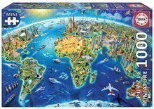 Puzzle Miniature series World Landmarks Educa 1000 piese și lipici Fix de la 11 ani