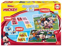 Puzzle dominó és pexeso Mickey and Friends Disney Superpack Educa 2x25 darabos
