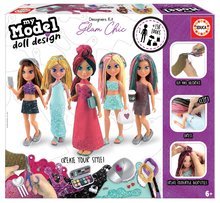 Kreativní tvoření Design Your Doll Glam Chic Educa vyrob si vlastní elegantní panenky 5 modelů od 6 let