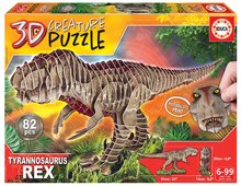 Puzzle dinosaurus Tyrannosaurus Rex 3D Creature Educa lungime 61 cm 82 piese de la 6-9 ani EDU19182