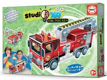 Puzzle mijloace de transport Firemen's Truck 3D Studio Educa cu șuruburi din plastic de la 5 ani