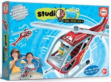 Puzzle mijloace de transport Helicopter 3D Studio Educa cu șuruburi din plastic de la 5 ani