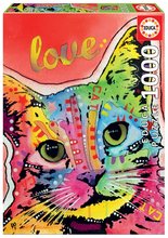 Puzzle Tilt Cat Love, Dean Russo Educa 1000 piese și lipici Fix de la 11 ani