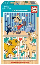 Puzzle din lemn Disney Classics Educa 2x50 piese de la 4 ani