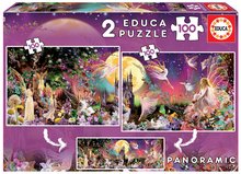 Puzzle panoramatické Fairy Triptych Educa 2x100 2×100 dielov od 6 rokov 40*28 cm EDU19291