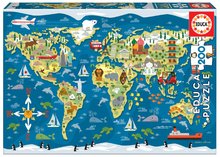 Puzzle World Map Sean Sims Educa 200 dielov od 6 rokov 40*28 cm