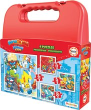 Puzzle Superthings Progressive Educa 12-16-20-25 piese în valiză