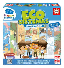 Náučná hra Ekosystémy Ecosystems Happy Learning Educa pro 2–4 hráče se 64 kartami ve španělštině od 6 let