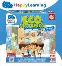 Náučná hra Ekosystémy Ecosystems Happy Learning Educa pro 2–4 hráče se 64 kartami ve španělštině od 6 let