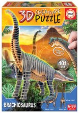 Puzzle dinosaurus Brachiosaurus 3D Creature Educa lungime 50 cm 101 piese de la 6 ani EDU19383