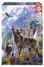 Puzzle Wolves in the rocks Educa 500 dílků a Fix lepidlo