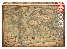 Puzzle Map of the World Educa 3000 piese și lipici Fix EDU19567