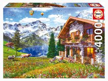 Puzzle Chalet in the Alps Educa 4000 piese și lipici Fix EDU19568