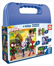 Puzzle Spidey & his Amazing friends Progressive Educa 6-9-12-16 piese în valiză de la 3 ani EDU19580