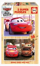 Drevené puzzle Cars on the Road Educa 2x16 dielov od 3 rokov